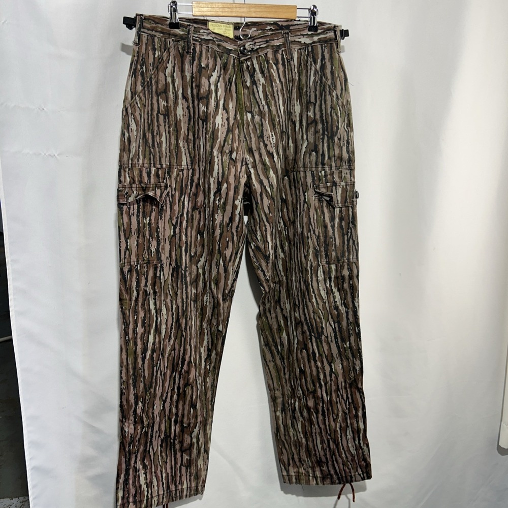 VTG Pelican Brand Men Camouflage Pants Green Realtree Hunting 36W 32L USA READ**